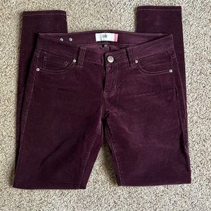 CAbi skinny corduroy pants VGUC in wine